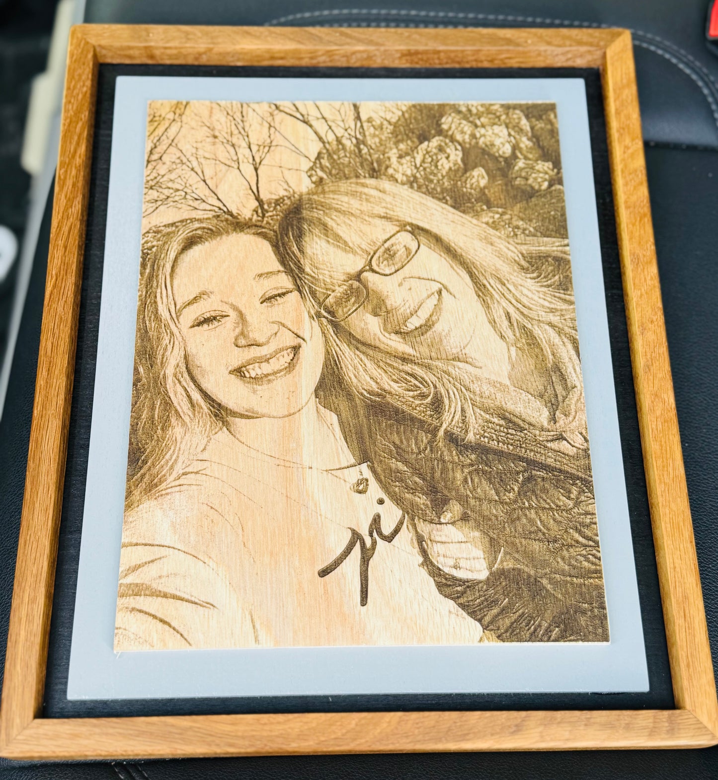 Custom engraved photos w/frame & Matte      (made to order)